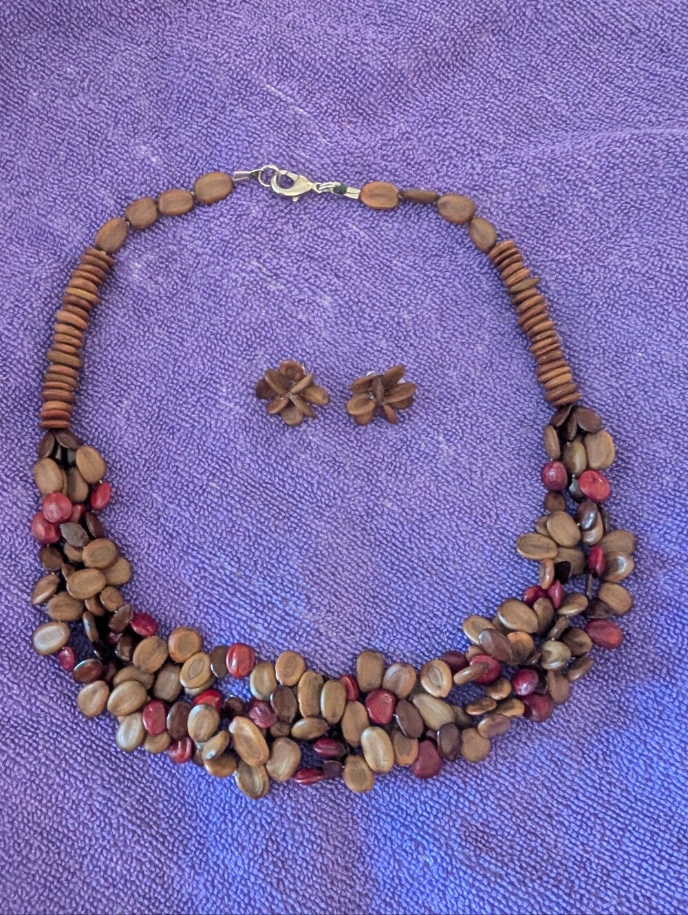 Acai Seed Necklace & Earrings Set